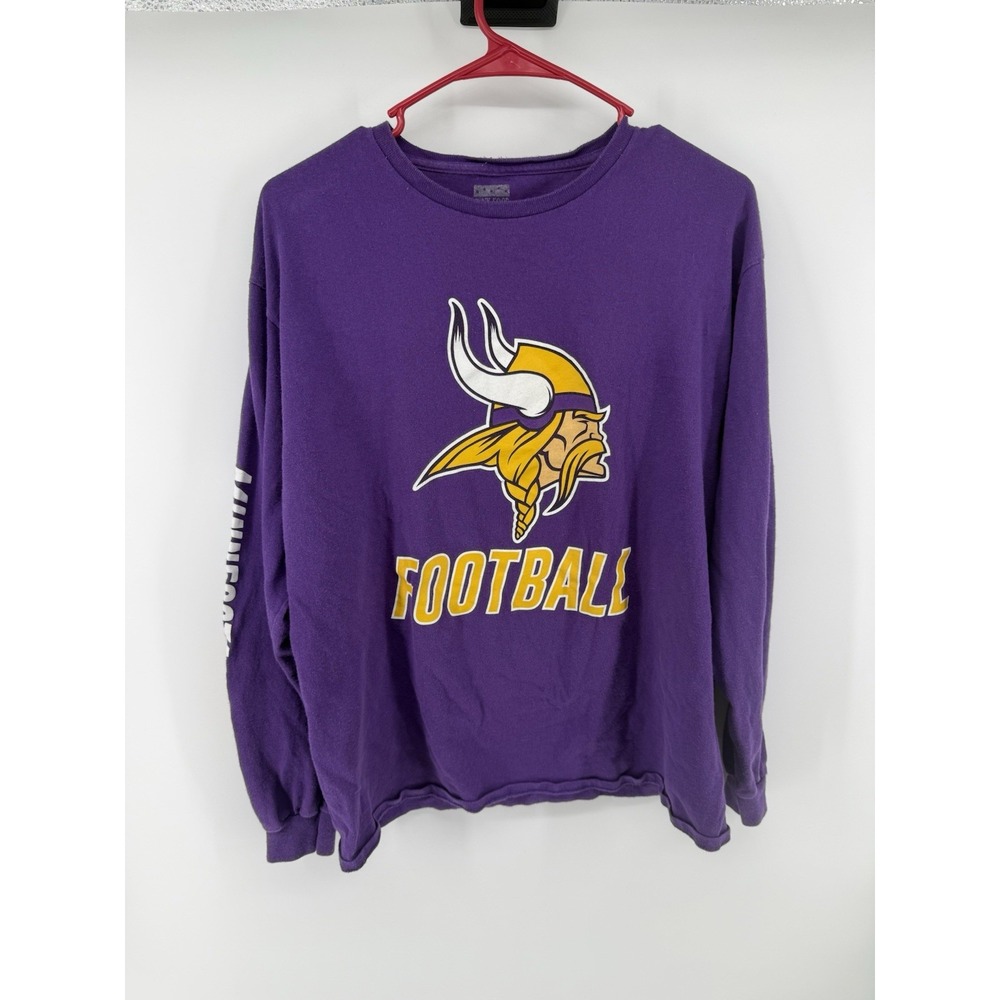 Minnesota Vikings Football Women's Large L Purple Long Sleeve Shirt Cotton